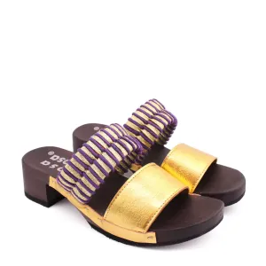 ROCCO KNOT SANDALS   GOLD LILAC DARK SOLE