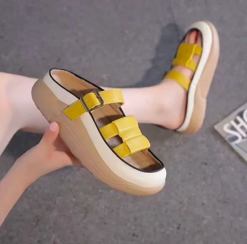 Sandals Women One Step Lazy Shoe Fashion Slipper Luxury Sandals  B70464  (40)