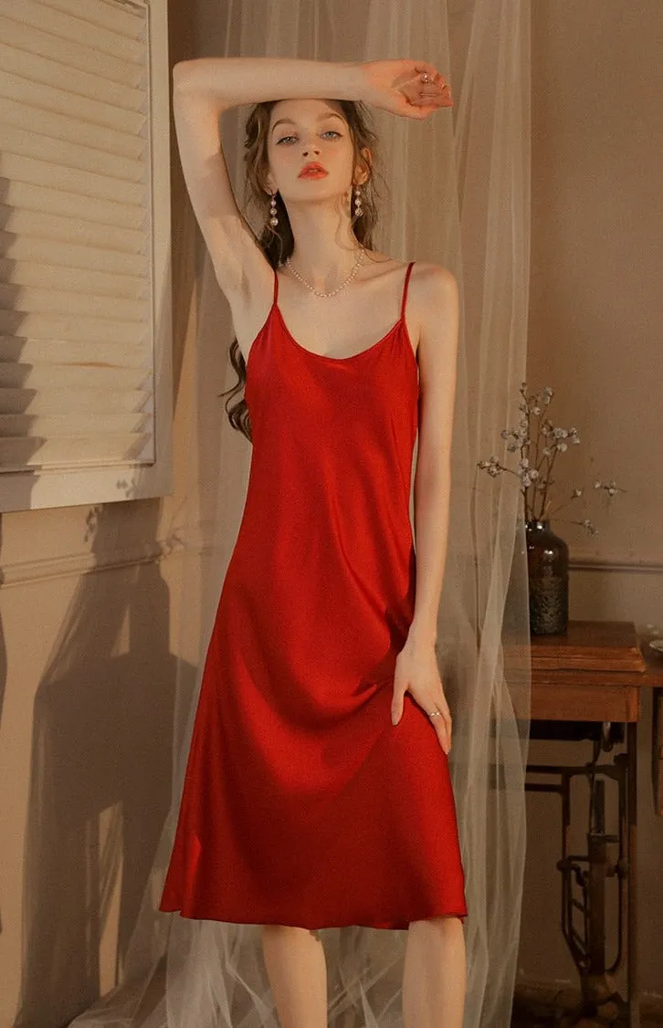 Satin Cami Babydoll Slip Dress