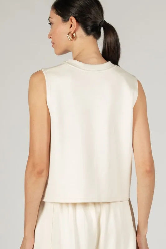 Scuba Round Neck Sleeveless Top