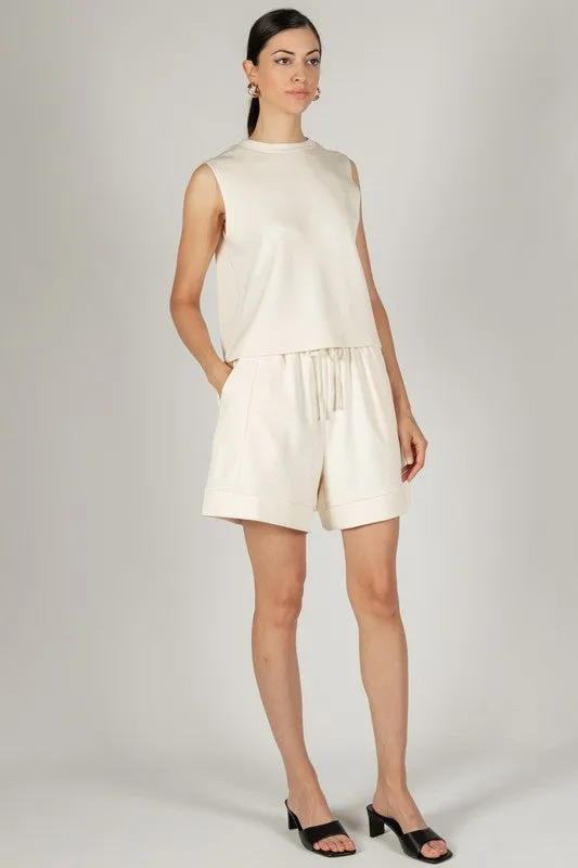 Scuba Round Neck Sleeveless Top