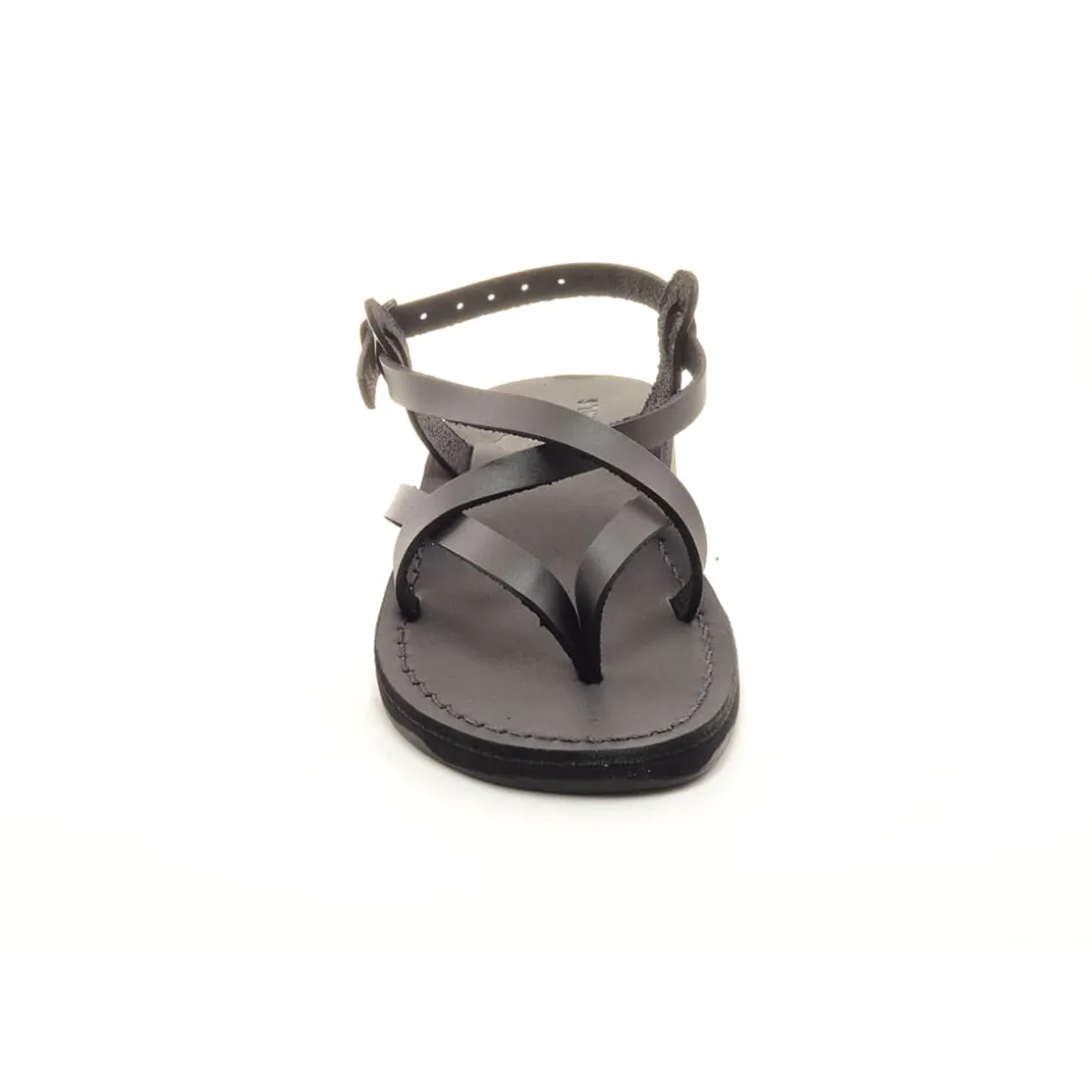 Shafir - Black leather strappy Jesus sandal