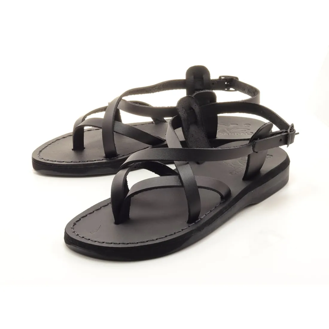 Shafir - Black leather strappy Jesus sandal