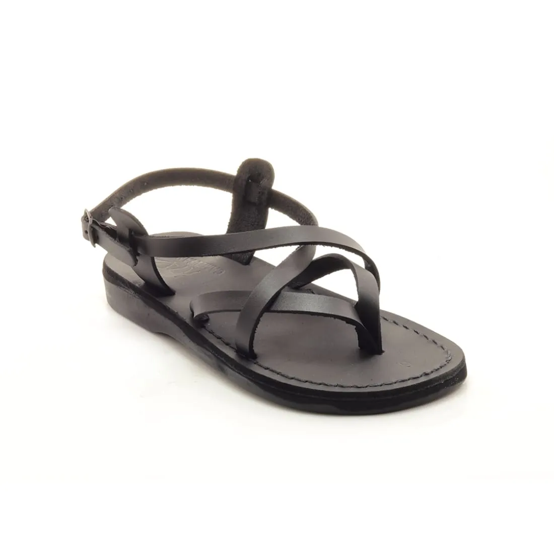 Shafir - Black leather strappy Jesus sandal