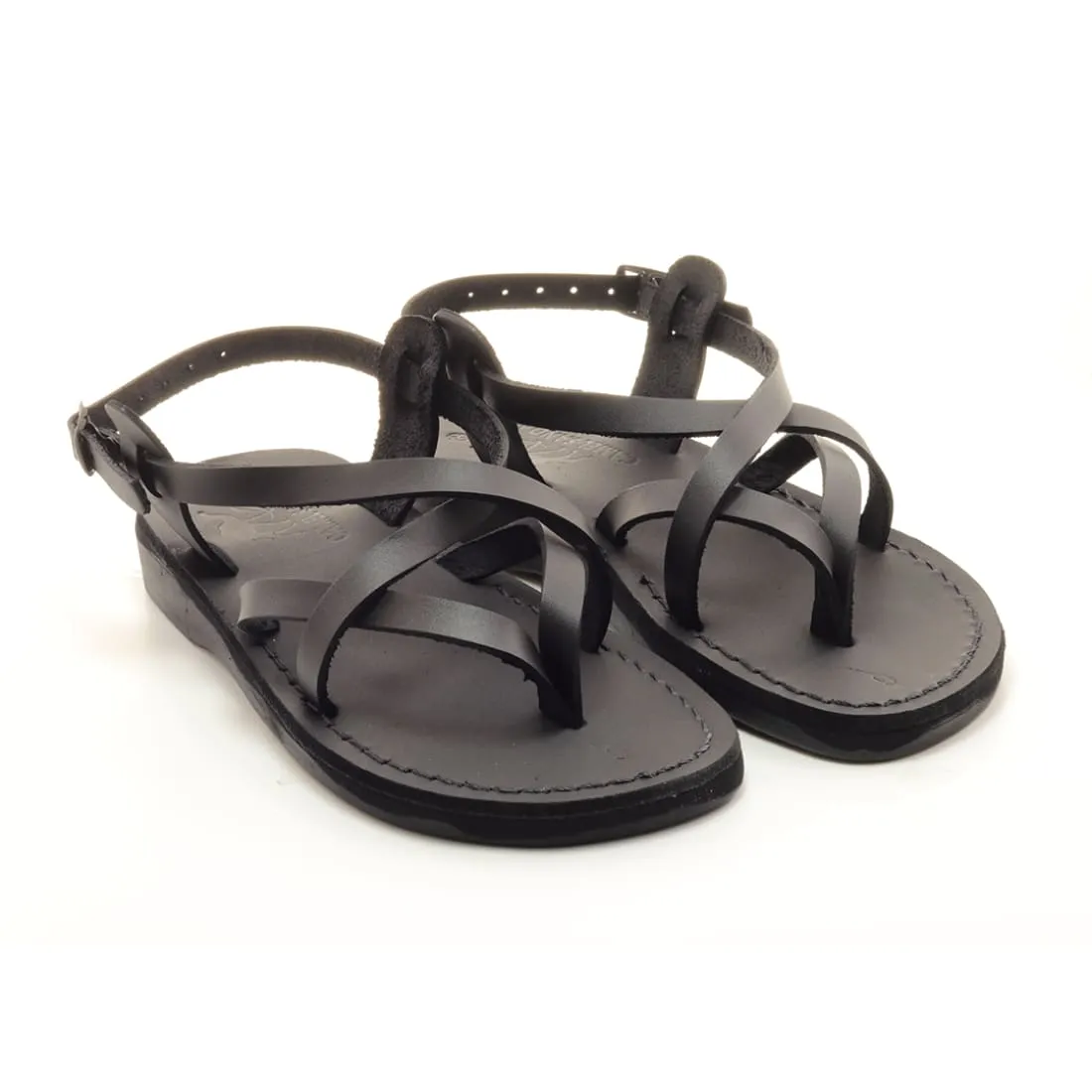 Shafir - Black leather strappy Jesus sandal