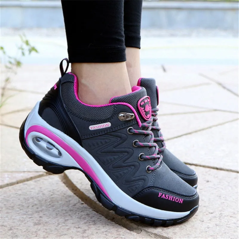 shoes woman Outdoor Casual shoes Leather suede Brand fashion Sneakers woman outdoor non-slip air damping tenis feminino casual