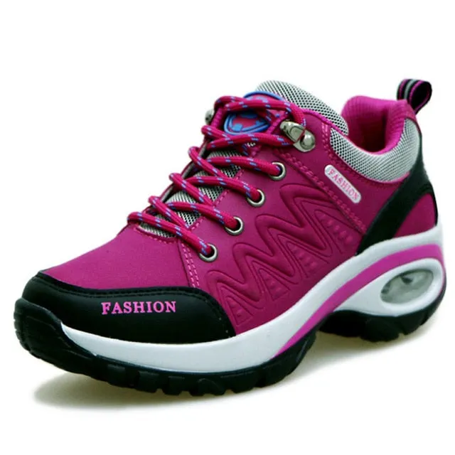 shoes woman Outdoor Casual shoes Leather suede Brand fashion Sneakers woman outdoor non-slip air damping tenis feminino casual
