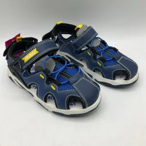 Size 1.5Y: Primigi Two-Tone Blue Dots Velcro Sandals
