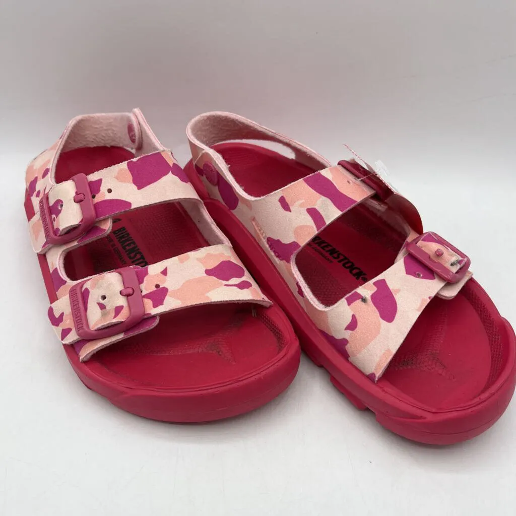 Size 1Y: Birkenstock Pink Camo Sandals