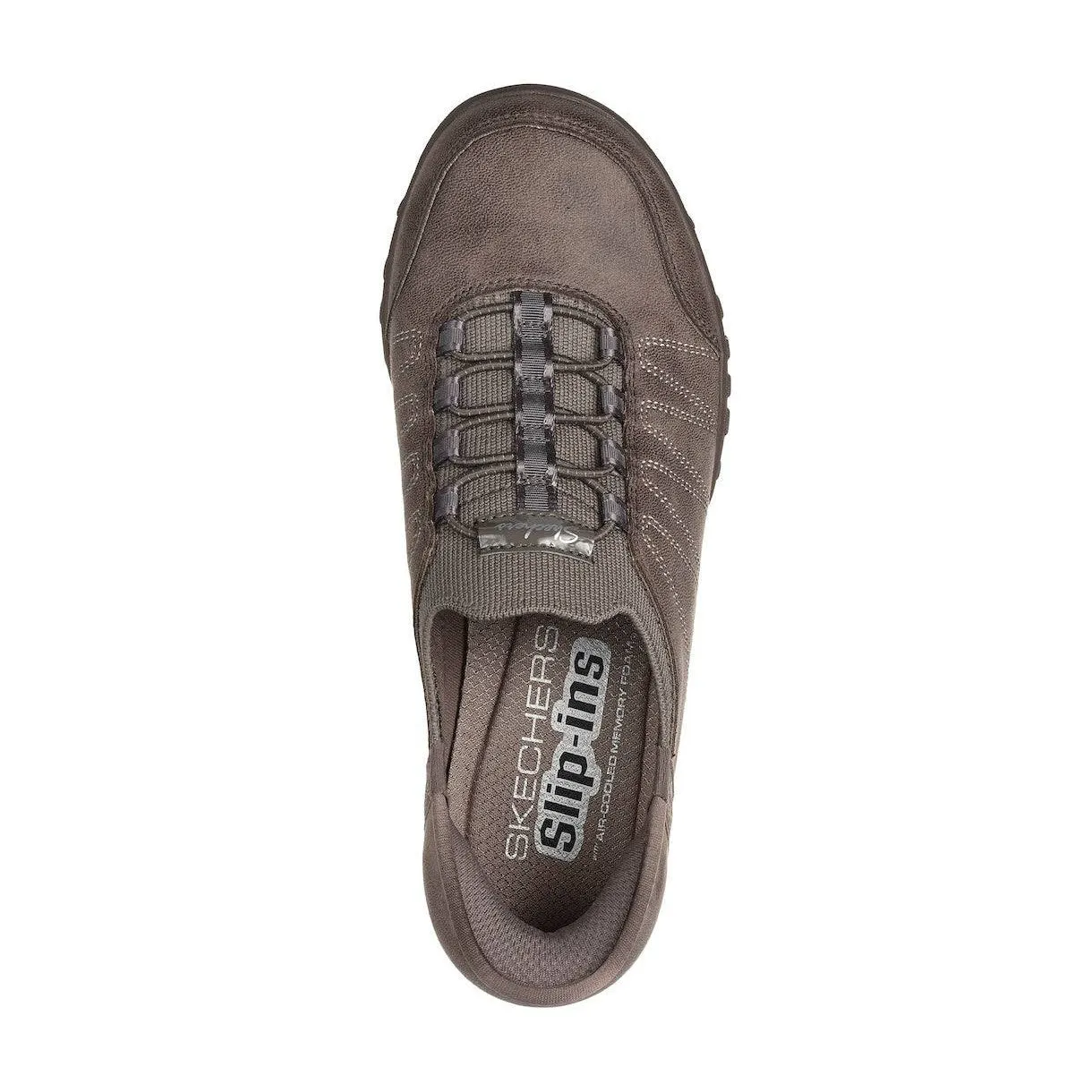 Skechers 100615 Breathe-Easy - Home Hands Free Relaxed Fit Ladies Wide Dark Taupe Vegan Slip On Trainers