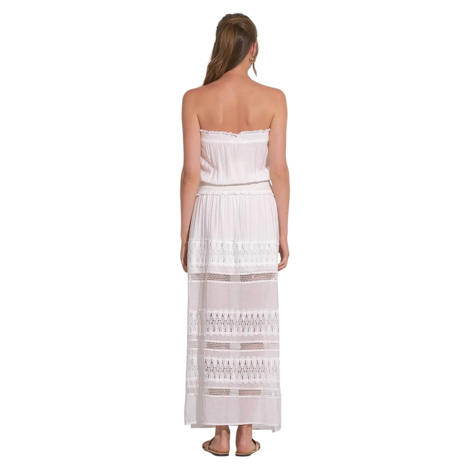 Strapless Crochet Lace Maxi Dress