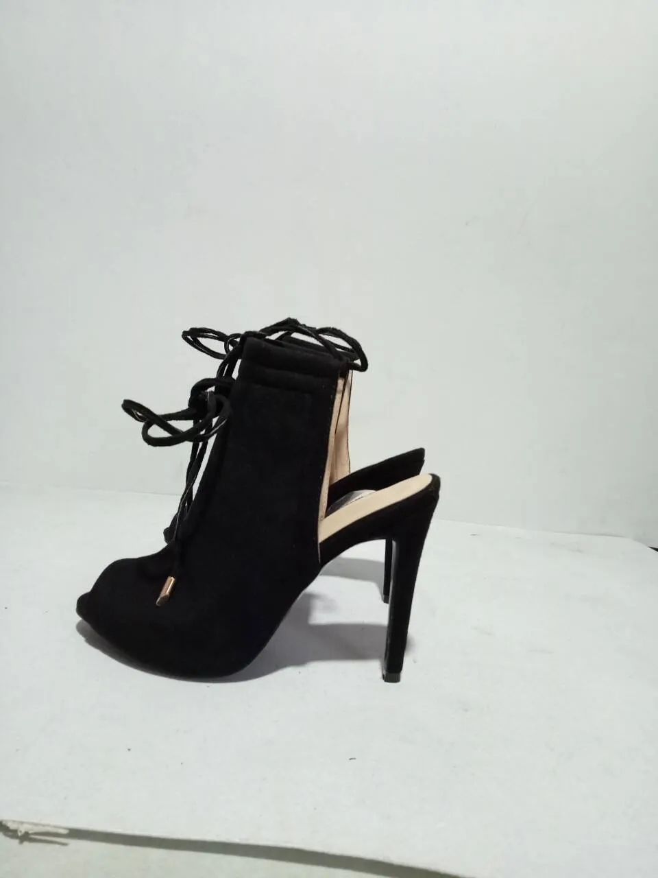 Suede Peep-toe Summer Ankle Strap Ankle Wraps Suede Peep Toe Stiletto Heel Sandals