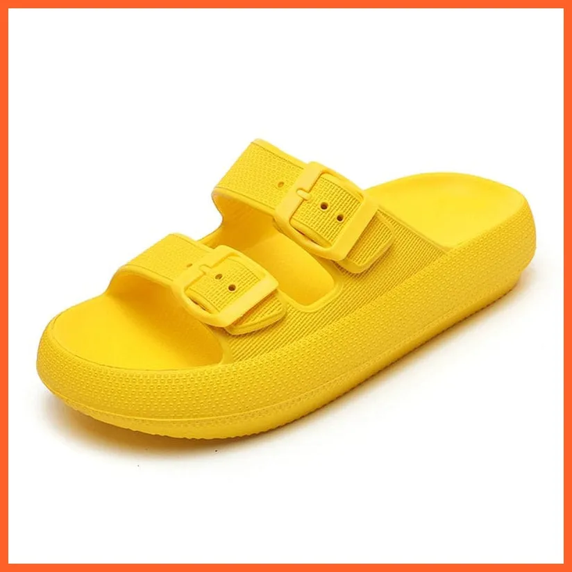 Summer Thick Platform Flats For Women | Soft Comfort Beach Slippers