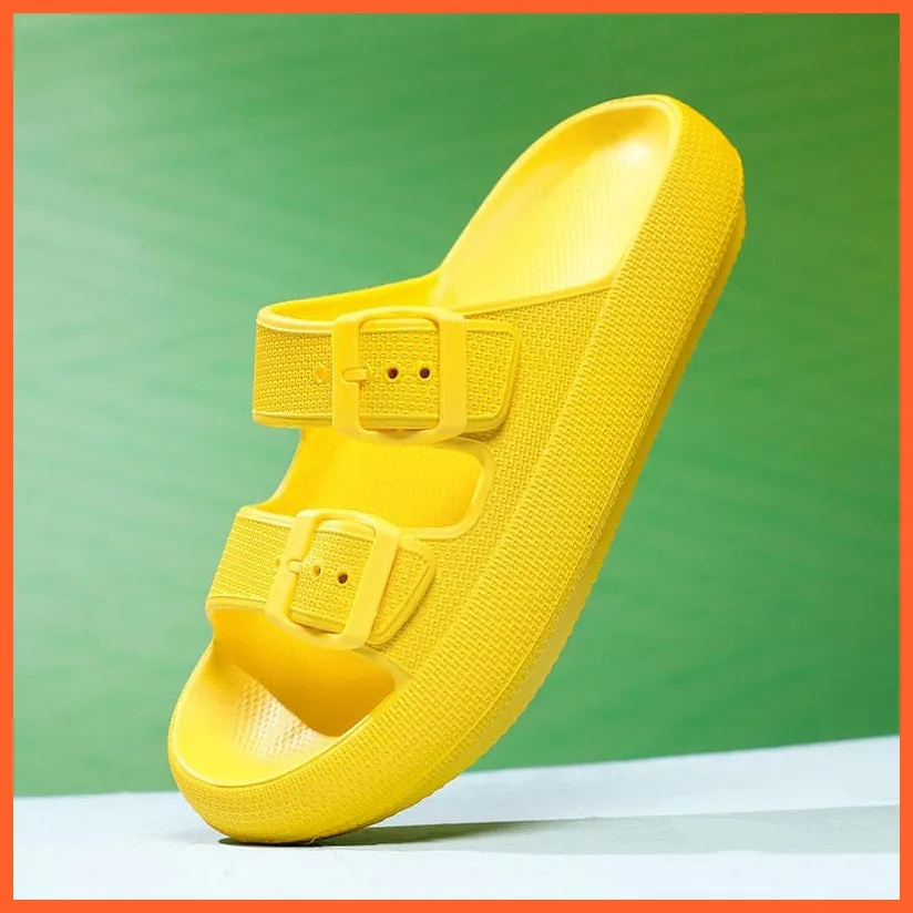 Summer Thick Platform Flats For Women | Soft Comfort Beach Slippers