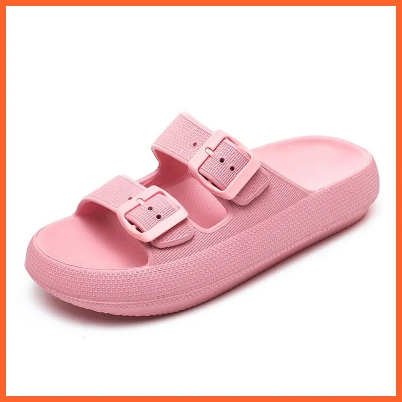 Summer Thick Platform Flats For Women | Soft Comfort Beach Slippers