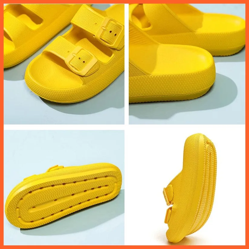 Summer Thick Platform Flats For Women | Soft Comfort Beach Slippers
