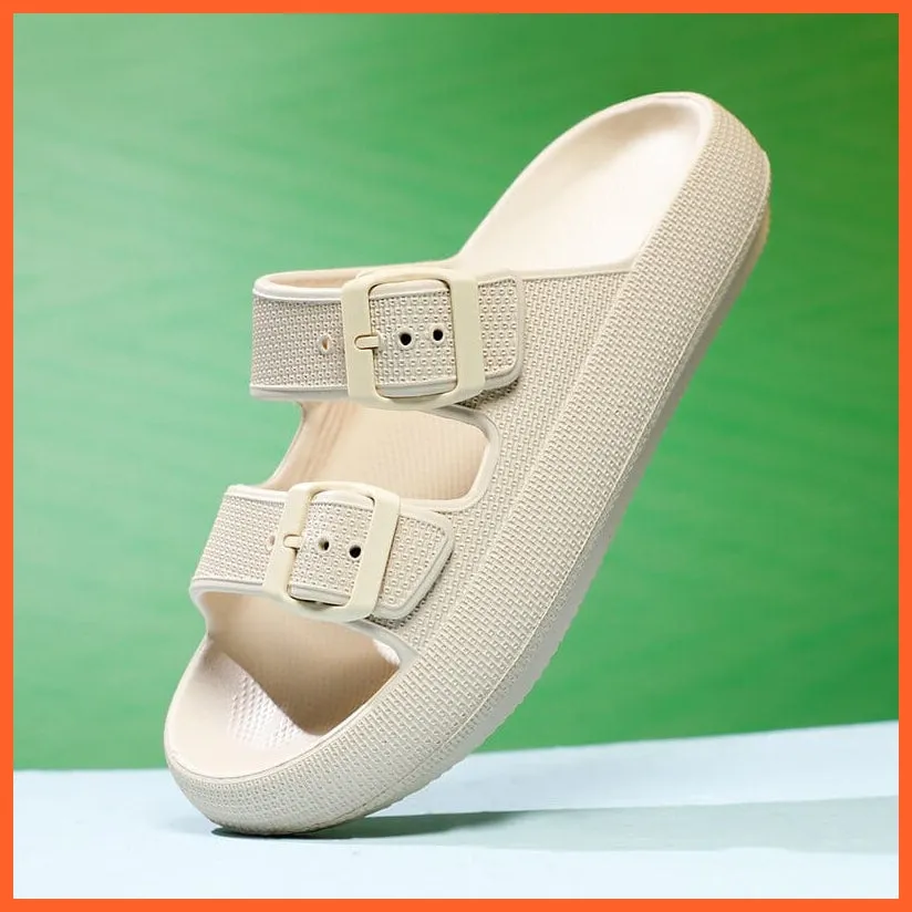 Summer Thick Platform Flats For Women | Soft Comfort Beach Slippers