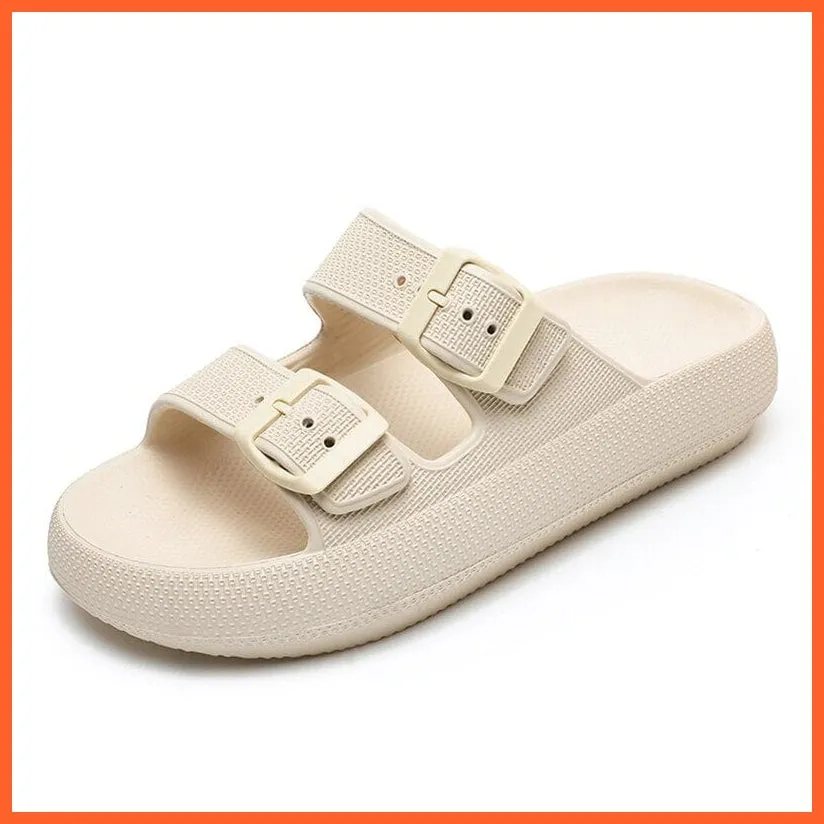 Summer Thick Platform Flats For Women | Soft Comfort Beach Slippers