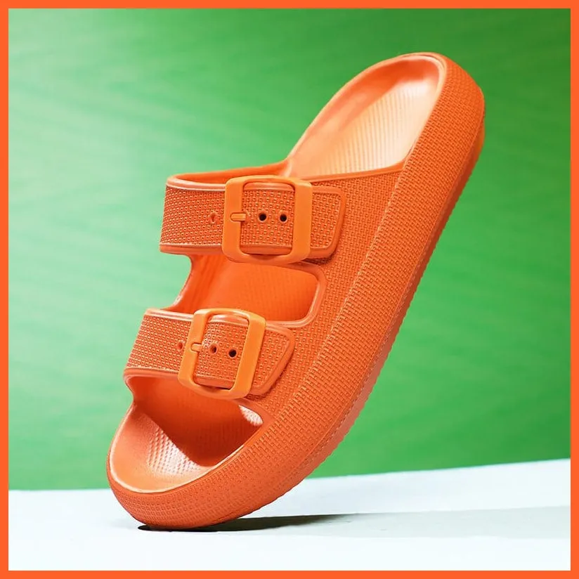 Summer Thick Platform Flats For Women | Soft Comfort Beach Slippers