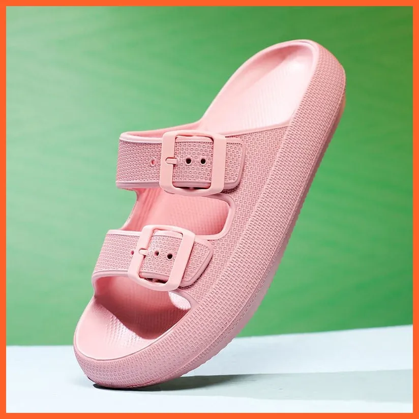 Summer Thick Platform Flats For Women | Soft Comfort Beach Slippers