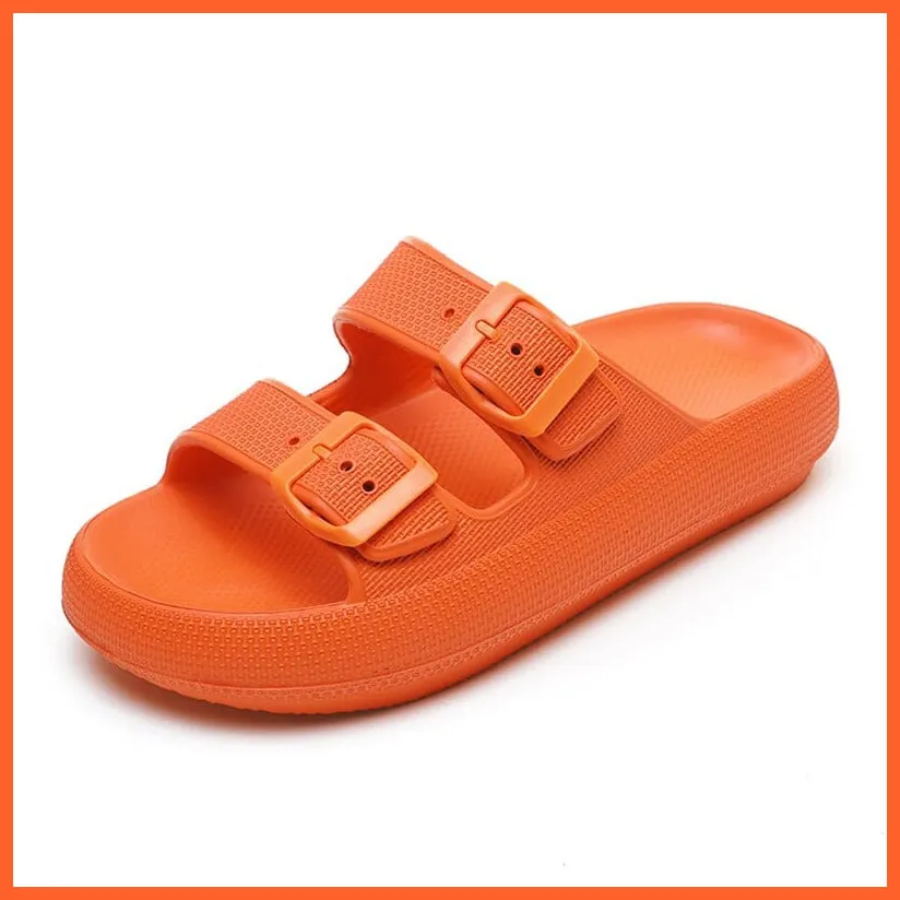 Summer Thick Platform Flats For Women | Soft Comfort Beach Slippers
