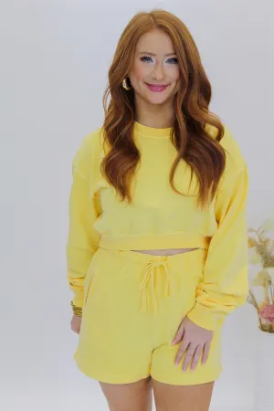 Sunshine Set Long Sleeve Crop Top