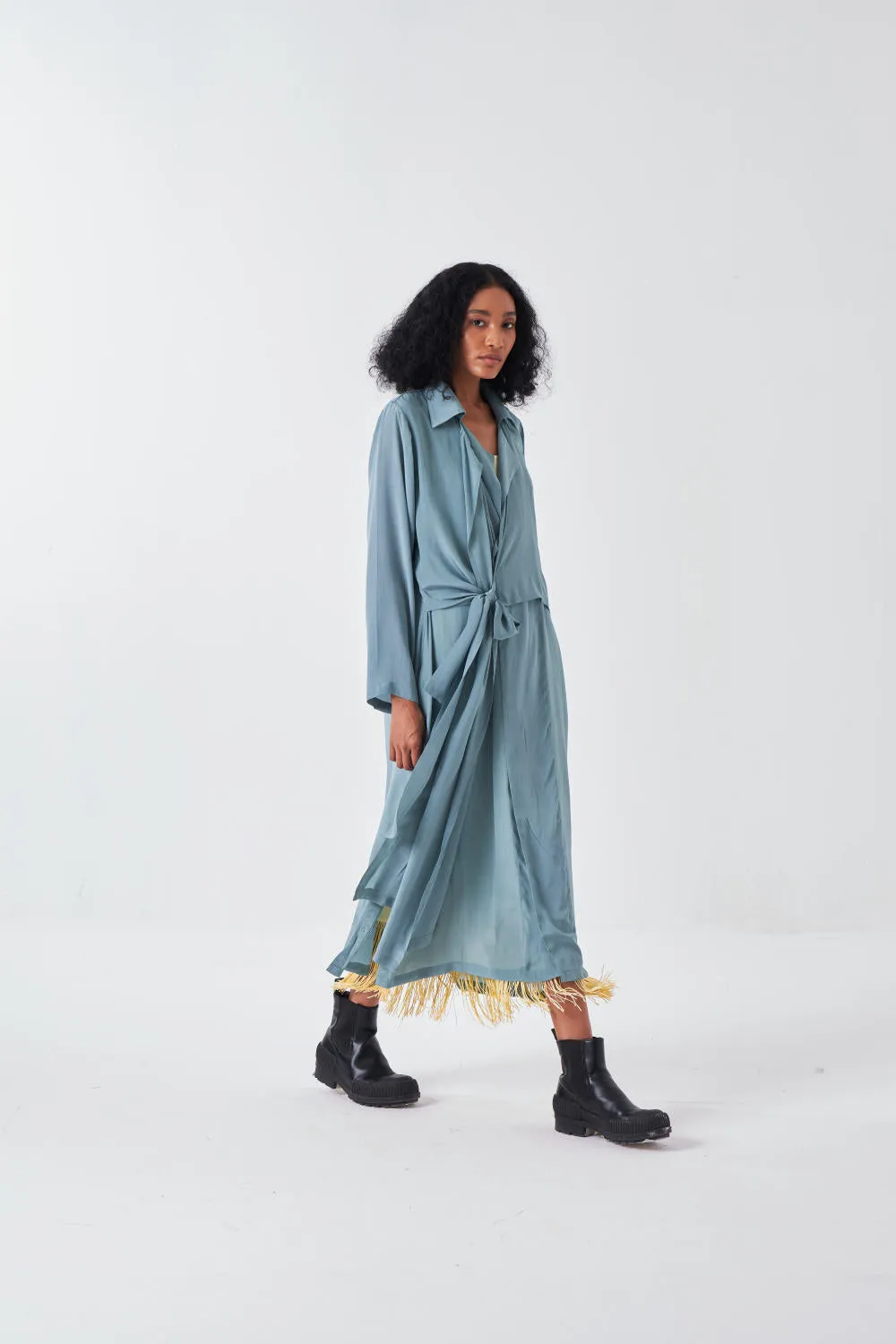 TIE JACKET CO-ORD-NIAGRA BLUE & BUTTER (SET OF 2)
