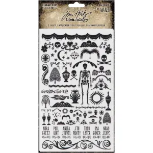Tim Holtz Idea-Ology - Remnant Rubs Rubons - Halloween - 2 Sheets