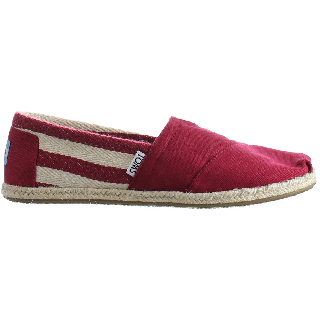 Toms University Classic Alpargata Womens Red Espadrilles