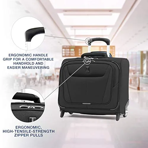 Travelpro Maxlite 5 Softside Lightweight Underseat Rolling Tote Bag, Black, 16-Inch