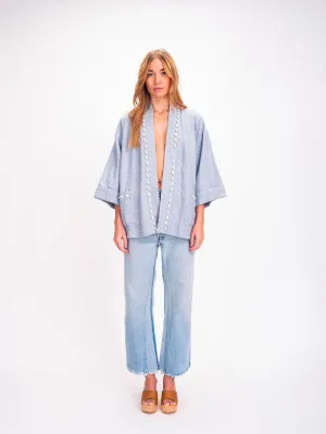 Veste en coton bleu ciel Cauris