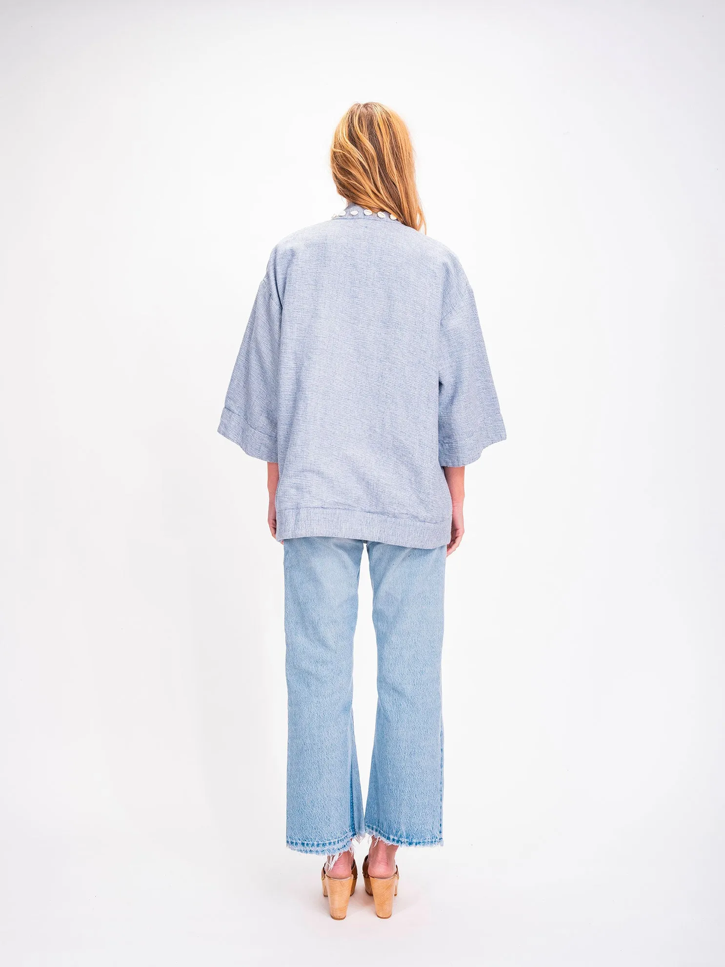Veste en coton bleu ciel Cauris