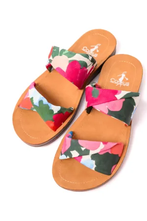 With a Twist Floral Slide Sandals