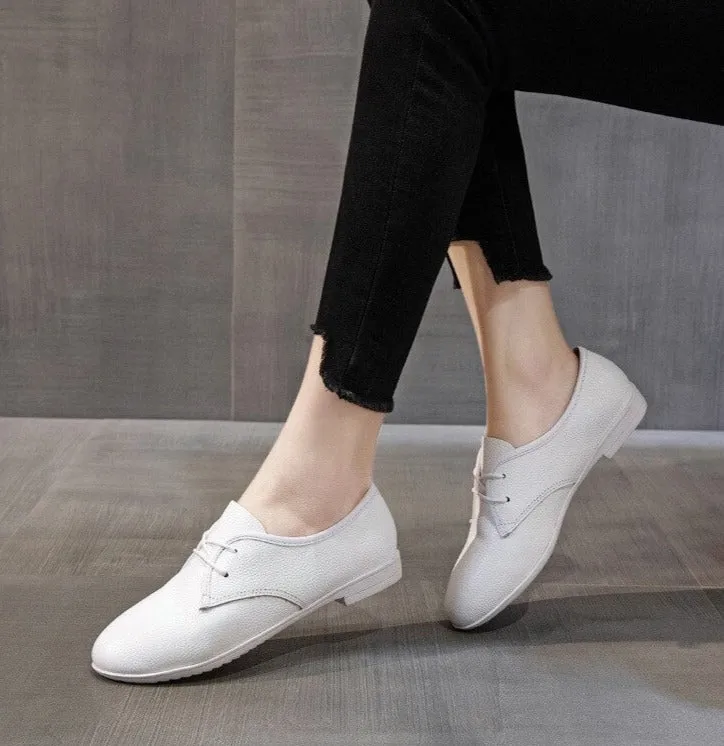 Women Genuine Leather Moccasins Korean Vulcanized Shoes