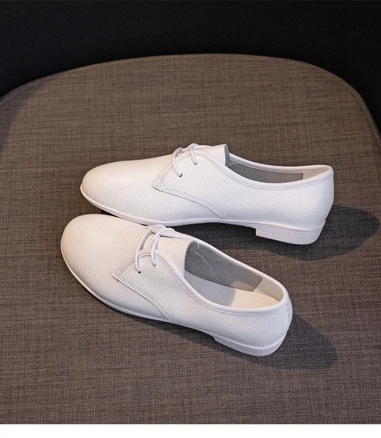 Women Genuine Leather Moccasins Korean Vulcanized Shoes
